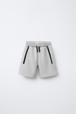 SPORTY BERMUDA SHORTS WITH CONTRAST ZIPS