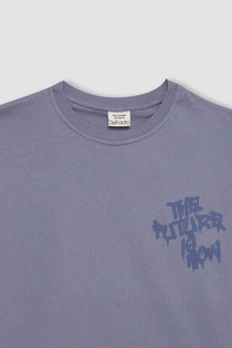 Футболка оверсайз с круглым вырезом и принтом для мальчиков с короткими рукавами - Defacto фото 9