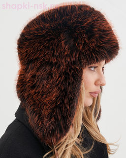 Лама экомех чернобурка Ушанка женская флис (56-58)