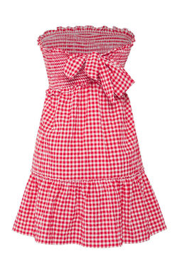 Trendyolmilla K?rm?z? Potikareli Dokulu Straplez Mini Plaj Elbisesi TBESS25EL00143  фото 7