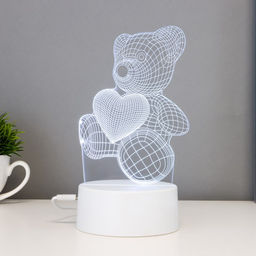 Светильник сенсорный Мишутка LED 7 цветов USB/от батареек белый