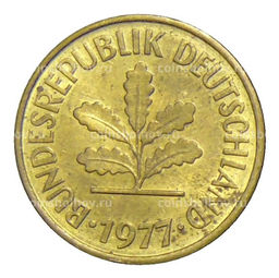 Монета 5 пфеннигов 1977 года F Германия