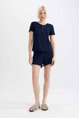Fall in Love Pijama Tak?m? Ribana K?sa Kollu Ust Sort