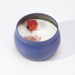 Ароматическая свеча в банке «Фрезия», из соевого воска с сухоцветом, 4.5×6 см, 80 г