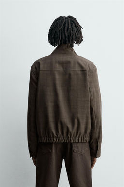 CHECK CROPPED FIT JACKET - Zara фото 3