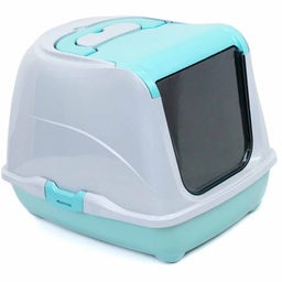 Туалет закрытый д/кошек Редпл. 50х38х37 2930бирюз-сер