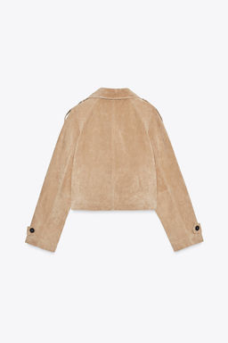 100% LEATHER SHORT TRENCH COAT