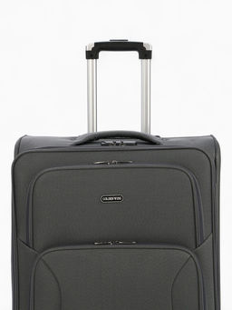 Чемодан на колёсах большой 97 л (L), на молнии, с увеличением, кодовый замок, 4 колеса, серый