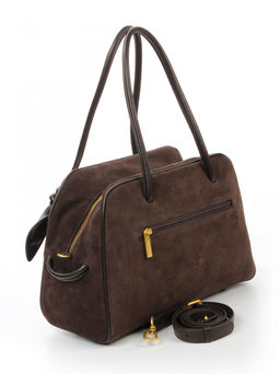 LACCOMA сумка АМ2235-Ф-коричневый натуральная замша хлопок фото 4