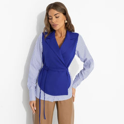 Рубашка с подплечниками, Собрание идей (blue) - Charutti фото 4