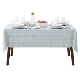 Скатерть 180х145см Рональдо голубой, длина стола до 140см, на 6 персон, рогожка, хлопок 171г/м2, упаковка классическая 28х41см, Домашняя мода (Россия)