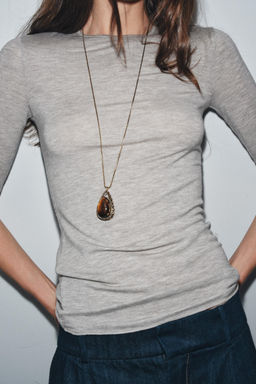 THREE-QUARTER SLEEVE T-SHIRT - Zara фото 2