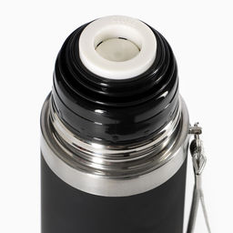 Термос гильза Мастер К, 500 мл, 24?7 см, с кружкой, с помпой, сохраняет тепло 10 ч, нержавеющая сталь, чёрный