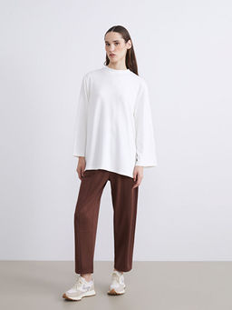 Bisiklet Yaka Oversize Kad?n Sweatshirt Tunik