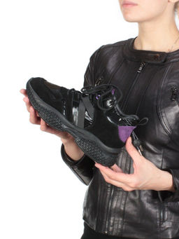 01-CSJ33-2 VIOLET/BLACK Ботинки спортивные демисезонные женские (натуральная замша, байка) - Фабричный китай фото 4