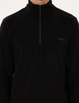 Siyah Regular Fit Yar_m Fermuarl_ Polar Sweatshirt - Pierre cardin фото 6