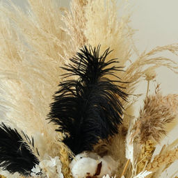 Цена за 2 шт. Перо для декора 1 шт., размер  20.5?7.5 см, чёрное