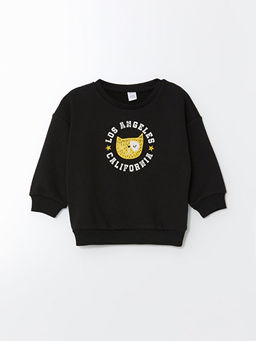 Bisiklet Yaka Bask?l? Erkek Bebek Sweatshirt ve E?ofman Alt 2li Tak?m - Waikiki фото 2