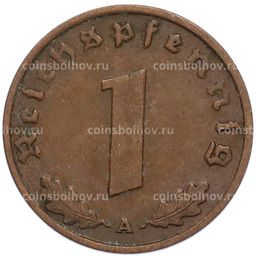 Монета 1 рейхспфенниг 1937 года A Германия