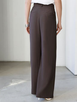 Брюки палаццо с защипами из плотного лиоцелла - Vilatte фото 3