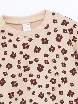 ?i?ekli K?z Bebek Sweatshirt ve Tayt Pantolon 2li Tak?m - Waikiki фото 3