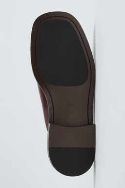 ZUECO PIEL / Rojo Burdeos - Zara фото 7