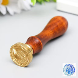 Печать для сургуча с деревянной ручкой «Инь-ян - китайский зонтик», 9×3×3 см