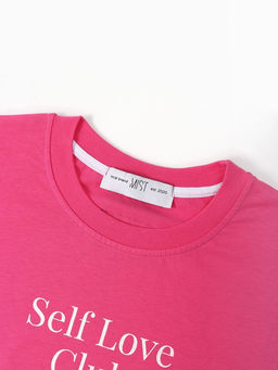 Футболка женская MIST Selflove, розовая, размер M (44-46)