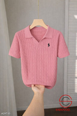 Футболка-поло с V-вырезом