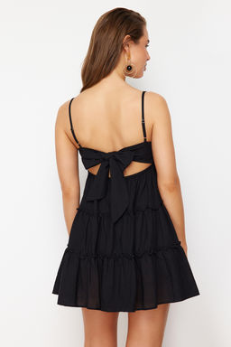 TRENDYOLMILLA Siyah Mini Dokuma %100 Pamuklu Plaj Elbisesi TBESS24EL00069  фото 14