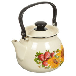 ЭМ_Чайник 3,5 л сферич с мет ручкой (белый, корич) арт 42104-132/6 КМК