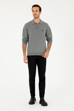 Erkek Gri Melanj Basic Kazak - U.s. polo assn фото 3
