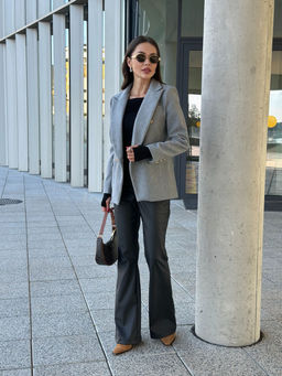 Жакет AURA 1116-164 серый меланж  фото 2