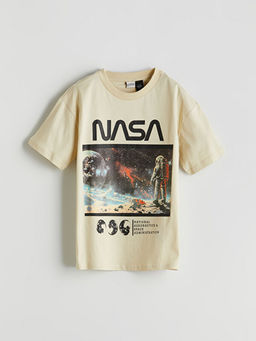 Bisiklet Yaka Nasa Bask?l? Erkek ?ocuk Ti??rt