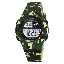 Детские наручные часы электронные Skmei 2280green-camo