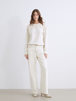 Kro?e Detayl? Kad?n Sweatshirt Tunik