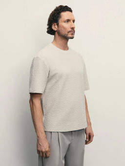 Футболка из фактурного хлопка / Zarina фото 4