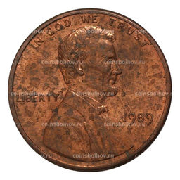Монета 1 цент 1989 года