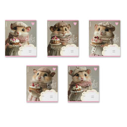 Цена за 2 шт. Тетрадь 18л. ErichKrause клетка "Cake Master" (63262) обложка - мелованный картон