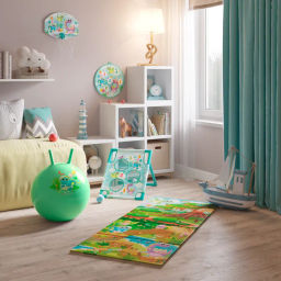 VAL DN-A614-OC Коврик дет гимнастич Полоса препятствий, 60*144 см, 4 блока, цвет голуб., ДИНОЗАВРИКИ, шт