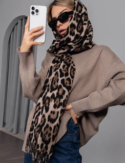 K13592 Платок 70/180 хлопок КОРИЧНЕВЫЙ