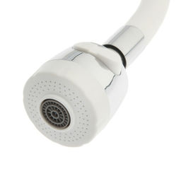 Смеситель для кухни ZEIN ZC2032, гибкий силиконовый излив,кран-букса латунь 1/2", белый/хром