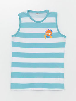 Bisiklet Yaka ?izgili Erkek ?ocuk Atlet