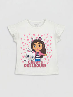 Bisiklet Yaka Gabbys Dollhouse Bask?l? K?z ?ocuk Ti??rt