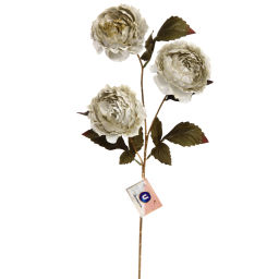 Искусственные цветы "FLOWERS GLAMOUR" 63см Пионы 3 цветка белые