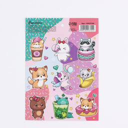 Цена за 10 шт. Наклейки детские бумажные «Милые персонажи», c раскраской, 10×14 см