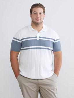 Polo Yaka K?sa Kollu ?izgili Erkek Triko Kazak