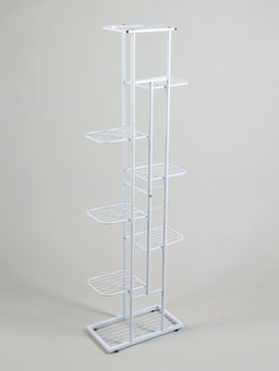 Подставка для цветов Greengo, 8 полок, 43×22×141 см, напольная, металл, белая