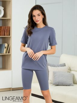 Трикотажные женские велосипедки LINGEAMO серые КБ-11 (84)