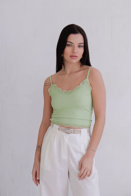 Топ фисташковый с кружевом - Martichelli фото 6